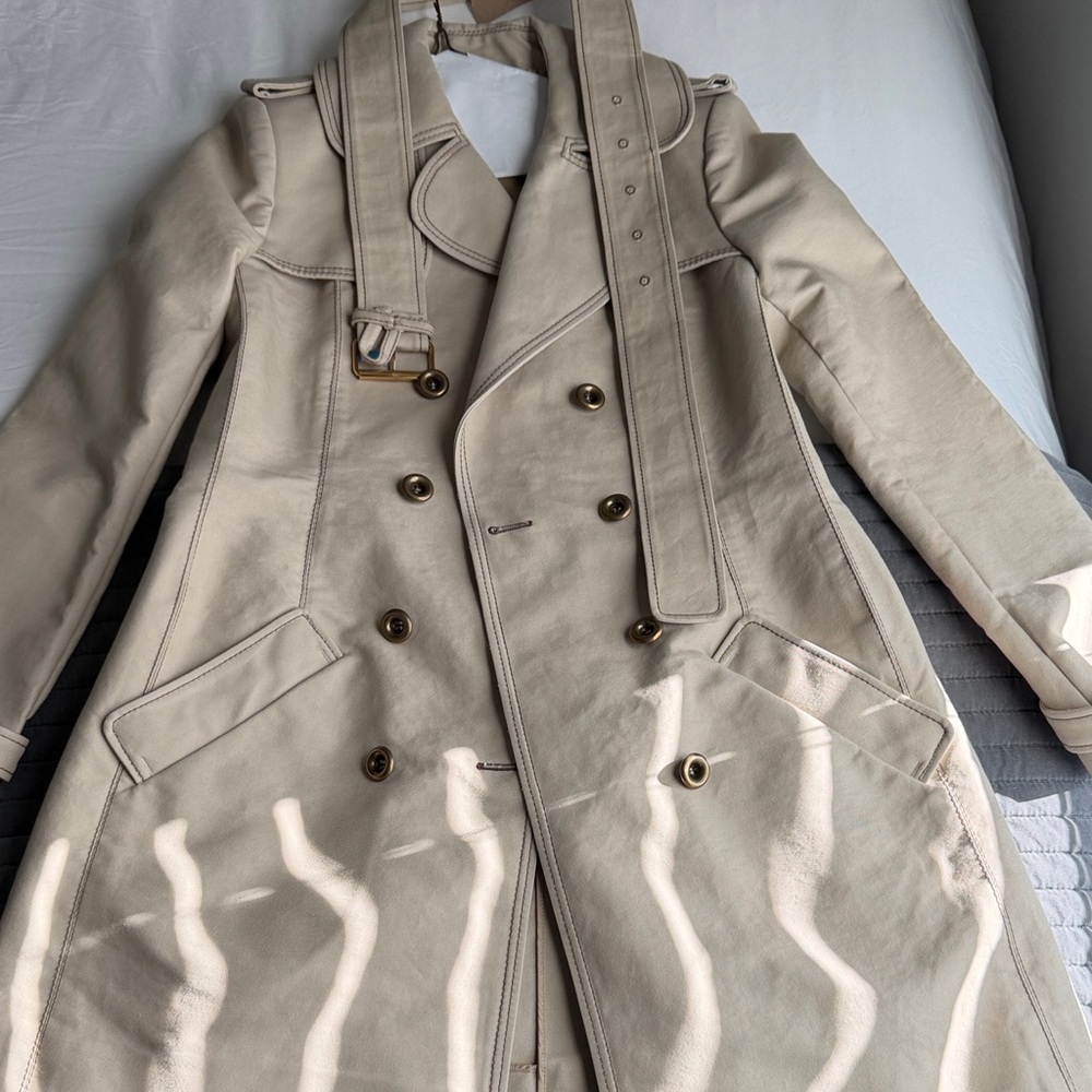Balenciaga Cream Double-Breasted Women's Trench Coat